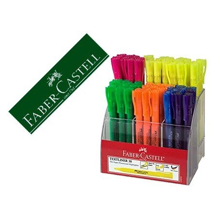 ROTULADOR FABER CASTELL FLUORESCENTE TEXTLINER 38 EXPOSITOR 54 UNID...