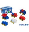 JUEGO DIDACTICO MINILAND CON 10 VEHICULOS PROFESIONALES FLEXIBLES P...