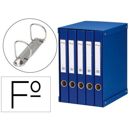 MODULO PARDO 5 ARCHIVADORES DE PALANCA FOLIO 2 ANILLAS 25 MM AZUL 3...
