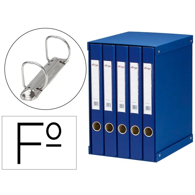 MODULO PARDO 5 ARCHIVADORES DE PALANCA FOLIO 2 ANILLAS 25 MM AZUL 3...