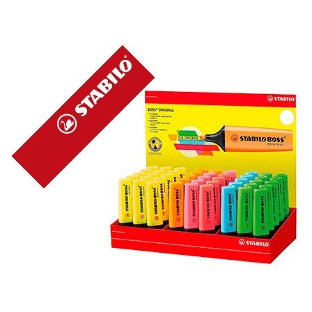 ROTULADOR STABILO BOSS FLUORESCENTE 70 EXPOSITOR DE 45 UNIDADES COL...
