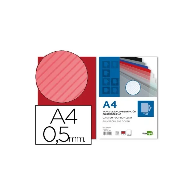 TAPA ENCUADERNACION LIDERPAPEL POLIPROPILENO RAYADO A4 0.5MM PAQUET...