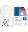 TAPA ENCUADERNACION LIDERPAPEL POLIPROPILENO RAYADO A4 0.5MM TRANSP...