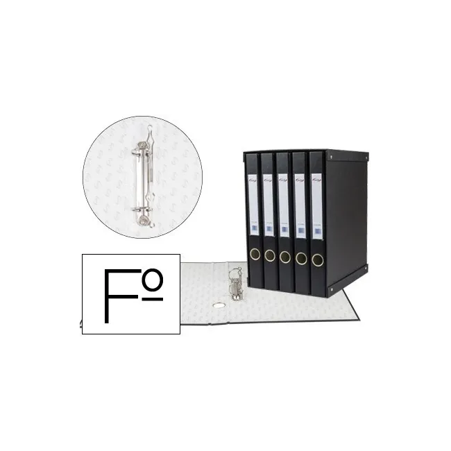 MODULO PARDO 5 ARCHIVADORES DEPALANCA FOLIO 2 ANILLAS DE 25 MM NEGR...