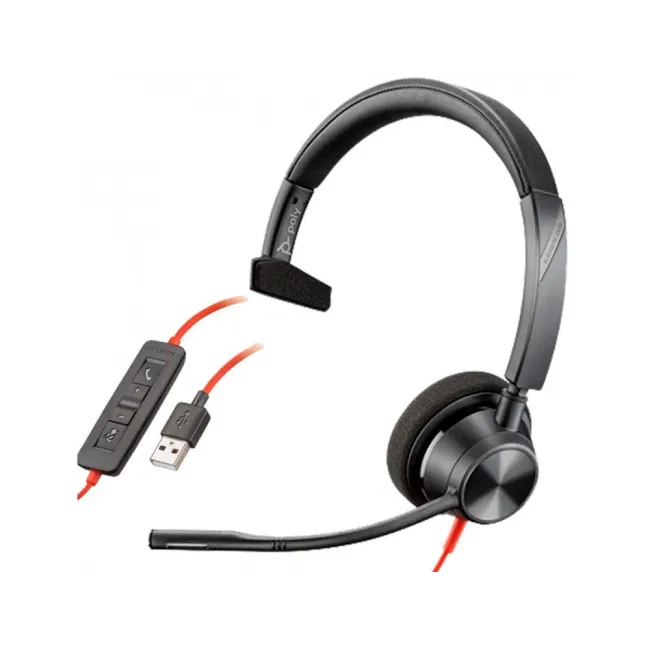 AURICULAR PLANTRONICS BLACKWIRE 3310 DIADEMA MONOAURAL CABLE USB-A ...