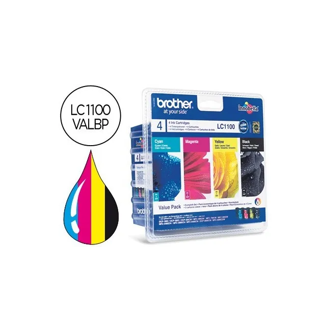 INK-JET BROTHER LC-1100VALBP /M/Y/C PACK 4 COLORES 450 PAGBK 325 PA...