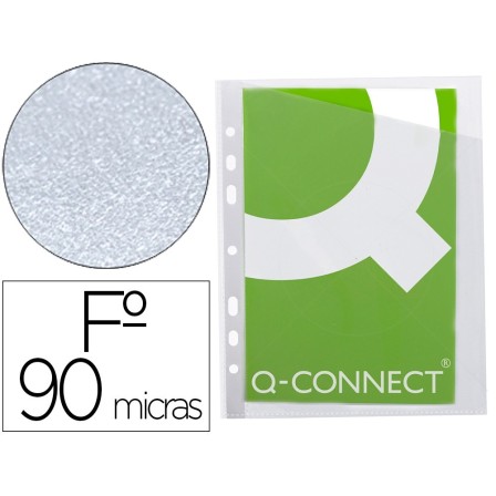 FUNDA Q-CONNECT CORTE OBLICUO 290X195 MM CRISTAL 4 TALADROS PVC 90 ...
