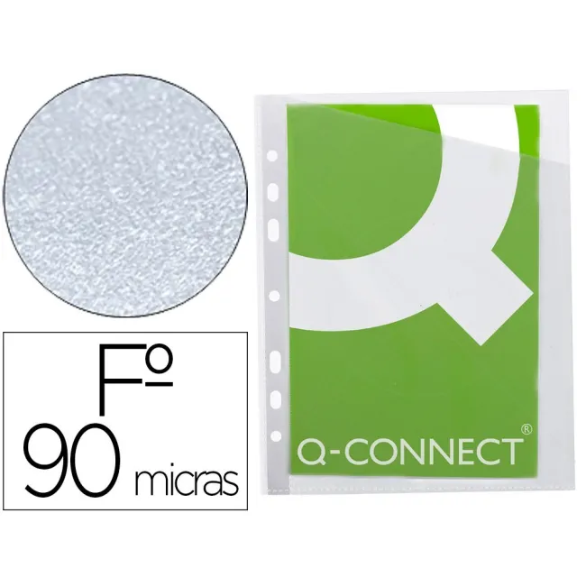 FUNDA Q-CONNECT CORTE OBLICUO 290X195 MM CRISTAL 4 TALADROS PVC 90 ...