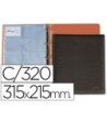 TARJETERO PARDO FOLIO PARA 320 TARJETAS SIMIL-PIEL NEGRO