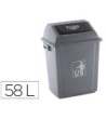 PAPELERA CONTENEDOR Q-CONNECT PLASTICO CON TAPA DE BALANCIN 58 LITR...