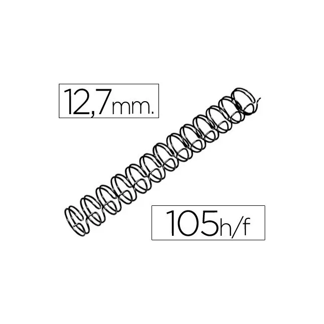 ESPIRAL WIRE 3:1 12,7 MM N.8 NEGRO CAPACIDAD 105 HOJAS CAJA DE 100 ...