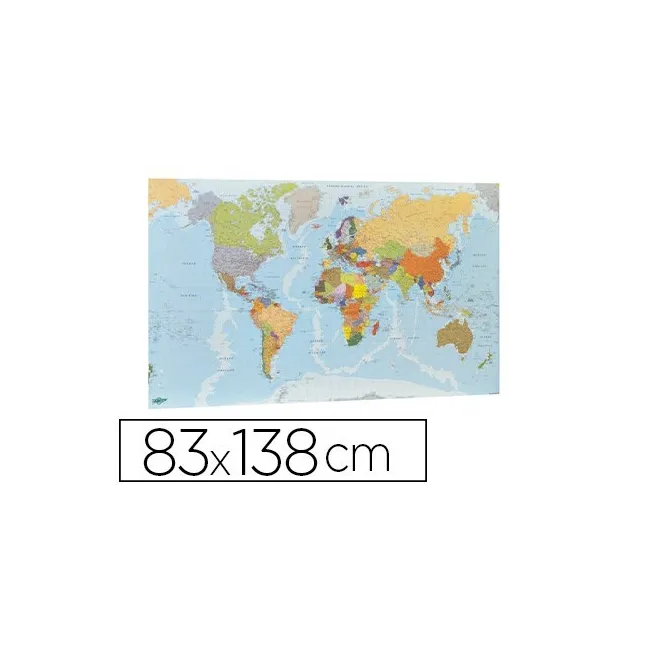 MAPA MURAL FAIBO PLANISFERIO PLASTIFICADO ENROLLADO 83X138 CM