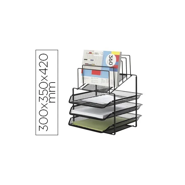 BANDEJA CLASIFICADORA SOBRES Q-CONNECT KF17296 METALICA REJILLA NEG...