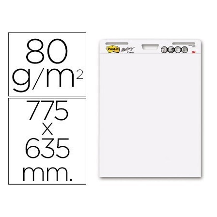 BLOC CONGRESO POST-IT 775 X 635MM CON 30 HOJAS 80 GRS