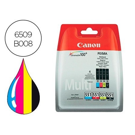 INK-JET CANON 551 C/M/Y/BK PIXMA IP8750 / IX6850 / MG5550 / MG6450 ...