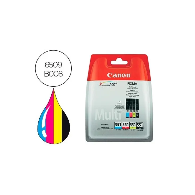 INK-JET CANON 551 C/M/Y/BK PIXMA IP8750 / IX6850 / MG5550 / MG6450 ...