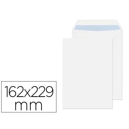 SOBRE LIDERPAPEL BOLSA N.16 BLANCO C5 162X229 MM TIRA DE SILICONA C...