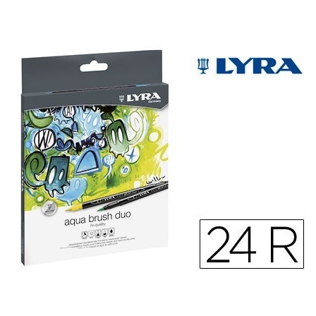 ROTULADOR LYRA AQUA BRUSH DUO CAJA DE 24 COLORES