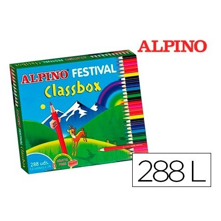 LAPICES DE COLORES ALPINO FESTIVAL CLASSBOX CAJA DE 288 UNIDADES 12...
