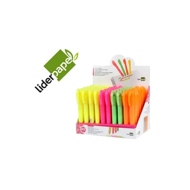 MARCADOR DE CERA GEL LIDERPAPEL FLUORESCENTE EXPOSITOR DE 60 UNIDAD...