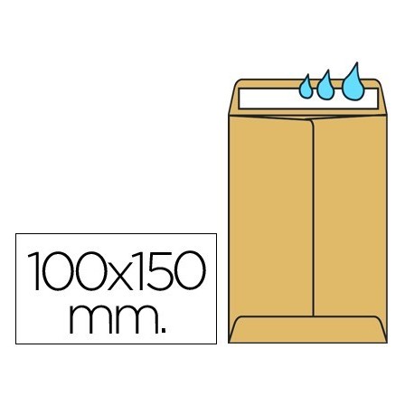 SOBRE LIDERPAPEL BOLSA N.0 CREMA SALARIOS 100X150MM ENGOMADO CAJA D...