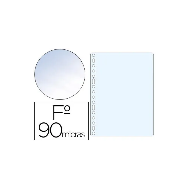 FUNDA MULTITALADRO SARO FOLIO 90 MC PVC CRISTAL CAJA DE 100 UNIDADES
