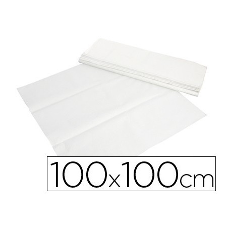MANTEL DE PAPEL BLANCO EN HOJAS 100X100 CM CAJA DE 400