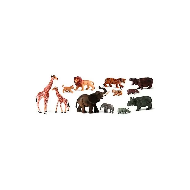 JUEGO MINILAND ANIMALES SELVA CON CRIAS 12 FIGURAS