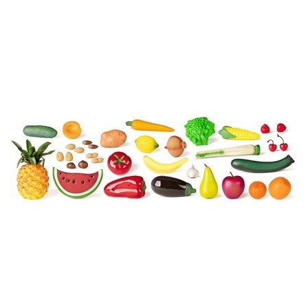 JUEGO MINILAND FRUTAS HORTALIZAS Y FRUTOS SECOS 36 PIEZAS