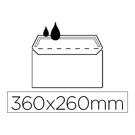 SOBRE LIDERPAPEL N.16 BLANCO FOLIO ESPECIAL 260X360MM ENGOMADO CAJA...