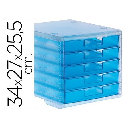 FICHERO CAJONES DE SOBREMESA Q-CONNECT 340X270X255 MM APILABLES 5 C...