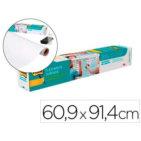 PIZARRA BLANCA POST-IT SUPER STICKY FLEX ROLLO ADHESIVO REMOVIBLE 6...