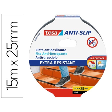 CINTA ANTIDESLIZANTE ADHESIVA TESA USO INTERIOR / EXTERIOR COLOR NE...