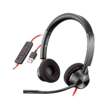 AURICULAR PLANTRONICS BLACKWIRE 3320 DIADEMA BIAURAL CABLE USB-A CO...