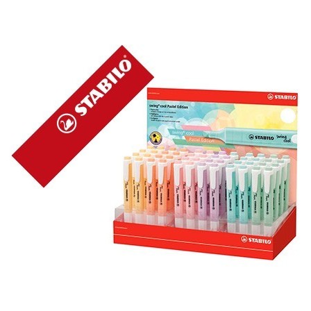 ROTULADOR STABILO FLUORESCENTE SWING COOL PASTEL EXPOSITOR DE 48 UN...