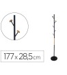 PERCHERO METALICO Q-CONNECT NEGRO CON DETALLES DE MADERA 5 COLGADOR...