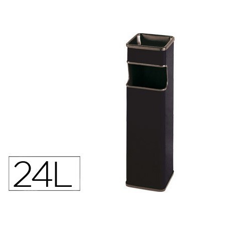 CENICERO PAPELERA CUADRADO 403NEGRO -METALICO -MEDIDA 65X18X18 CM
