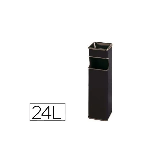 CENICERO PAPELERA CUADRADO 403NEGRO -METALICO -MEDIDA 65X18X18 CM