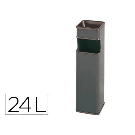 CENICERO PAPELERA CUADRADO 403 GRIS -METALICO -MEDIDA 65X18X18 CM
