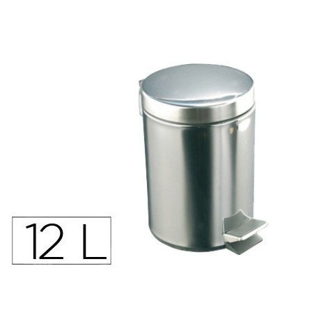 PAPELERA CON PEDAL ACERO INOXIDABLE BRILLO 12 L 400X250X300 MM