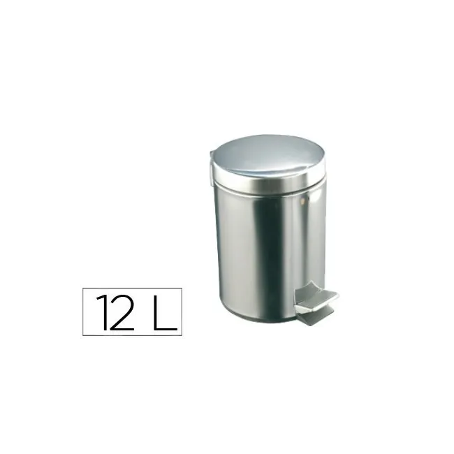 PAPELERA CON PEDAL ACERO INOXIDABLE BRILLO 12 L 400X250X300 MM