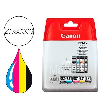 INK JET CANON PGI-580/CLI-581 PIXMA PARA TS6150 / TS8150 / TR7550 /...
