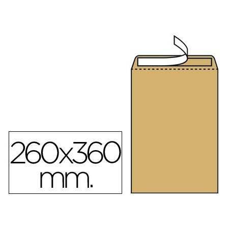 SOBRE LIDERPAPEL BOLSA N.12 KRAFT FOLIO ESPECIAL 260X360MM TIRA DE ...