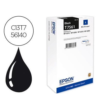 INK-JET EPSON T7561 NEGRO L WF-8010DW / 8090D3TWC / 8510DWF / 8590D...