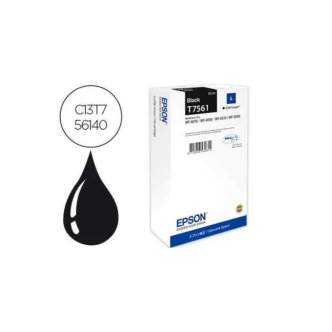 INK-JET EPSON T7561 NEGRO L WF-8010DW / 8090D3TWC / 8510DWF / 8590D...