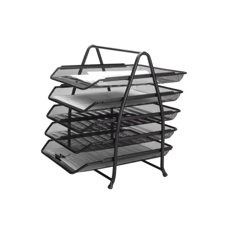 BANDEJA SOBREMESA METALICA Q-CONNECT KF18474 REJILLA NEGRO 5 BANDEJ...