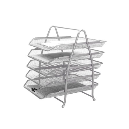 BANDEJA SOBREMESA METALICA Q-CONNECT KF18476 REJILLA PLATA 5 BANDEJ...