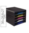 FICHERO CAJONES DE SOBREMESA CEP 5 CAJONES NEGRO/MULTICOLOR 360X288...