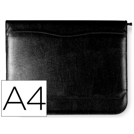CARPETA PORTAFOLIOS 80-848 NEGRA 260X355 MM CREMALLERA 4 ANILLAS 40...