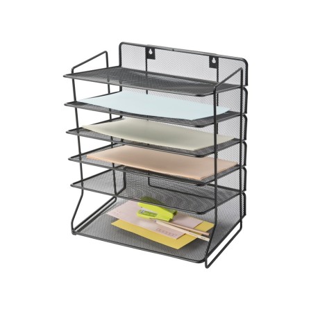 BANDEJA SOBREMESA Q-CONNECT KF17289 METALICA REJILLA NEGRA 6 BANDEJ...